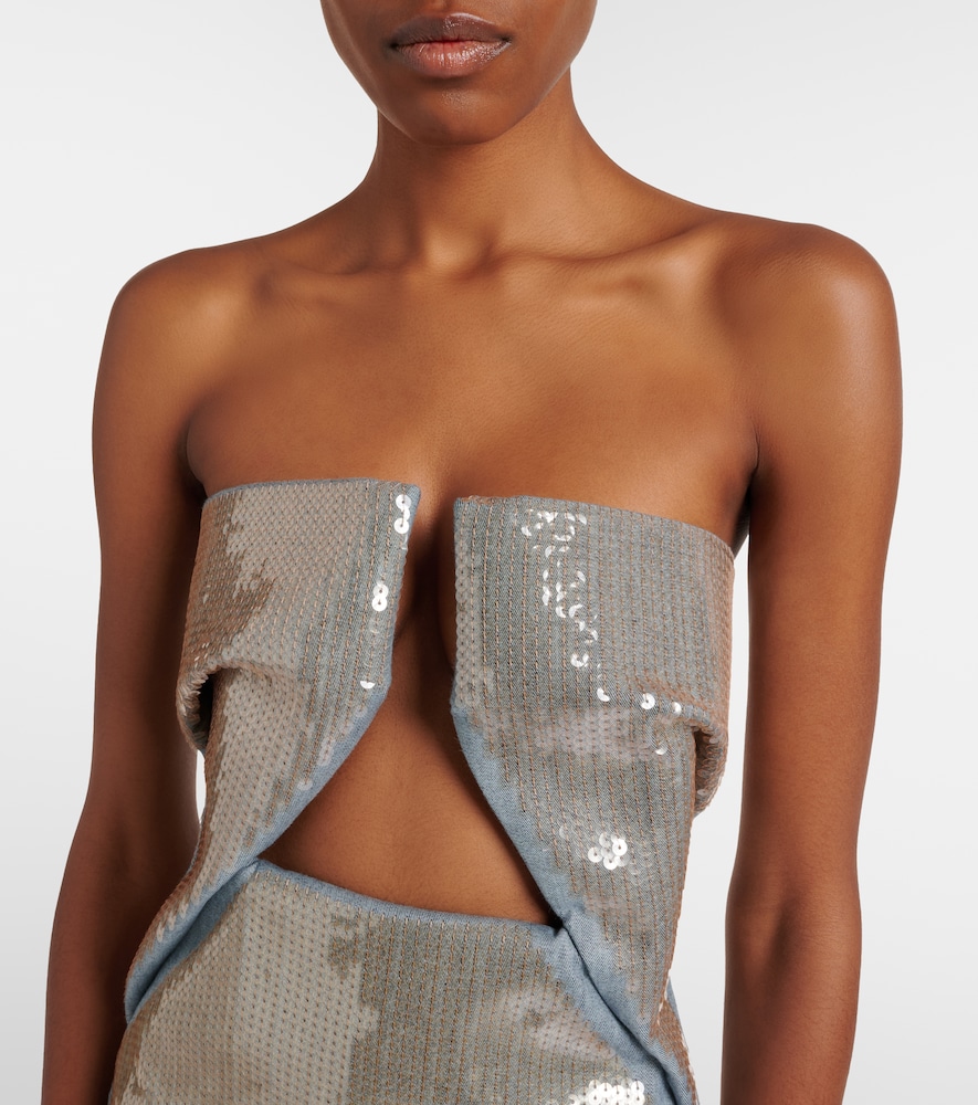  Rick Owens Rick Owens Prong Sequined Denim Gown 