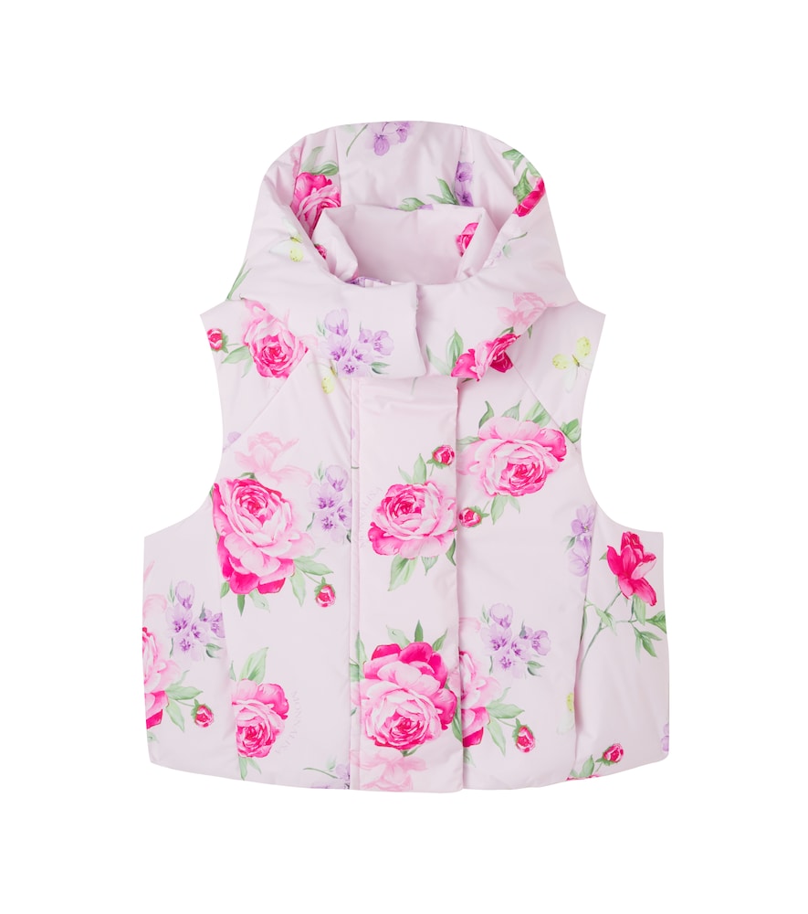 Monnalisa Pink Floral Puffer Vest Y Size 6 - Mytheresa