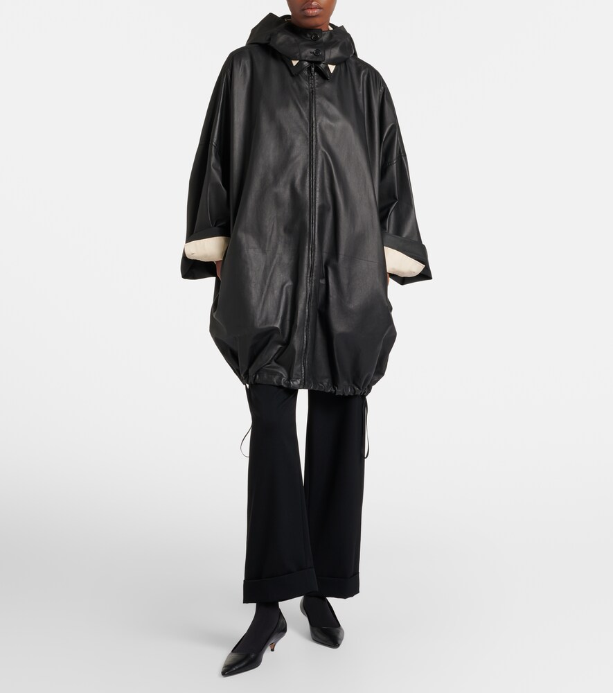 The Row Cassandre leather coat