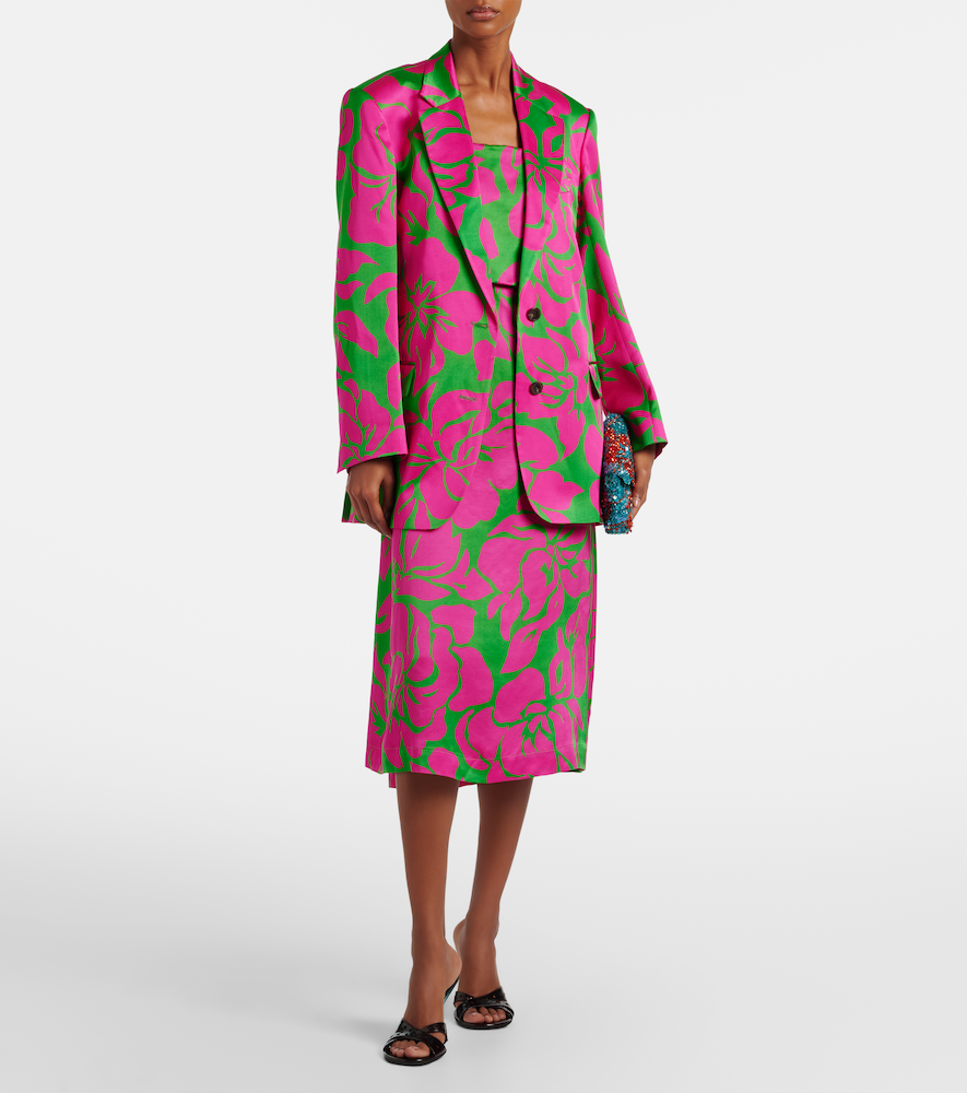  Dries Van Noten Dries Van Noten Floral Satin Blazer 