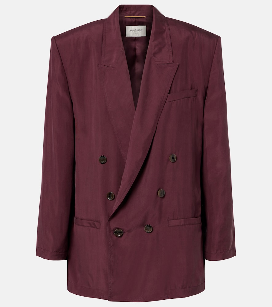 Saint Laurent Double Breasted Silk Blazer
