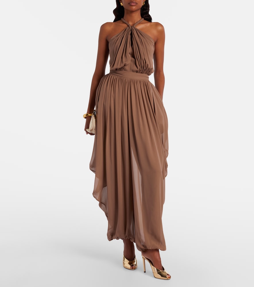  Elie Saab Elie Saab Draped Silk Pants 