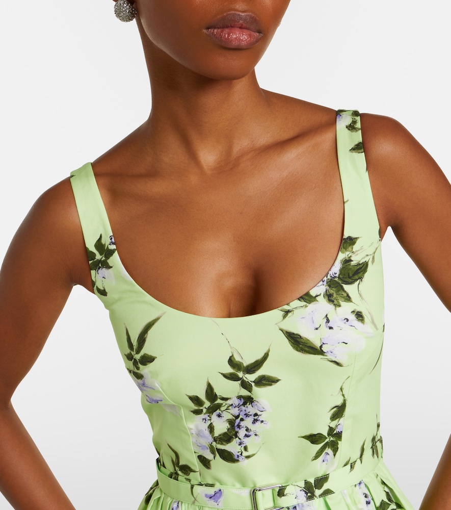 Eglantine Floral Belted Cotton Midi Dress
