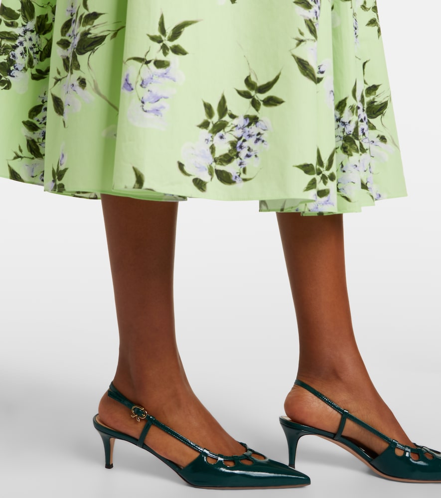 Eglantine Floral Belted Cotton Midi Dress