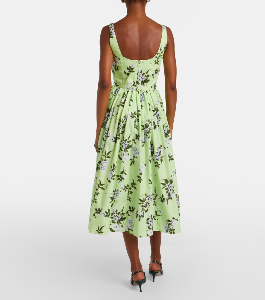 Eglantine Floral Belted Cotton Midi Dress