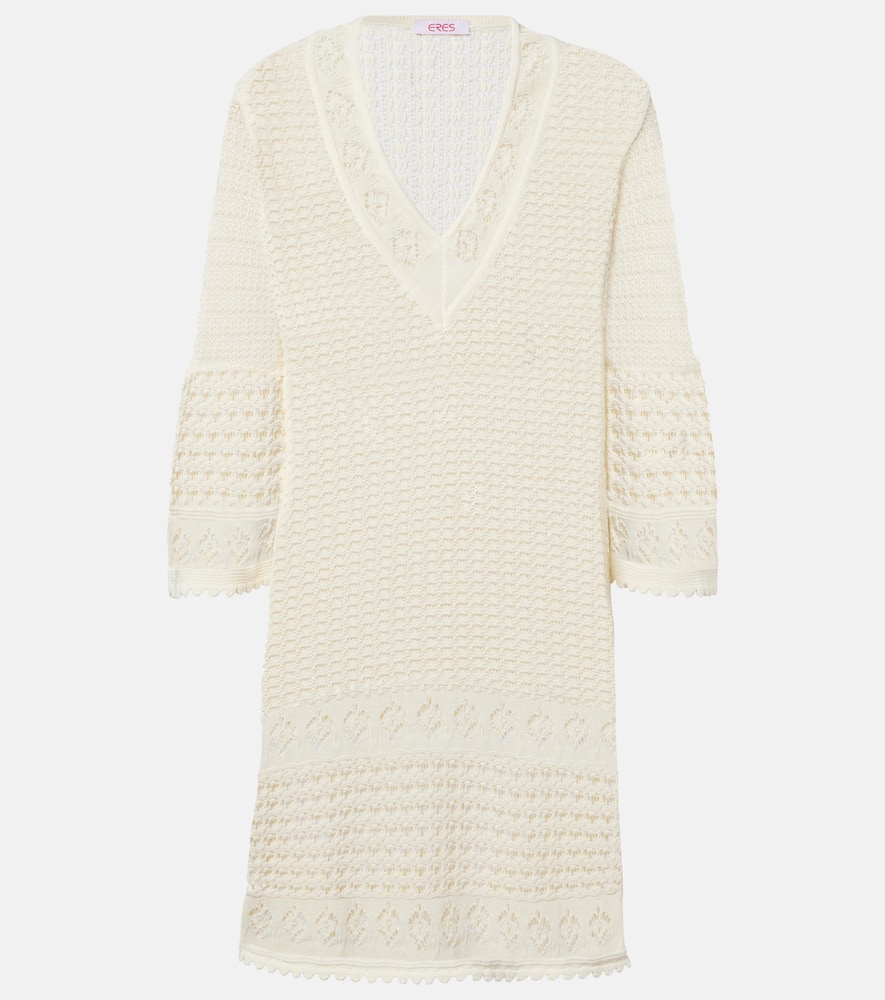 Eres Divina Crochet Minidress In White