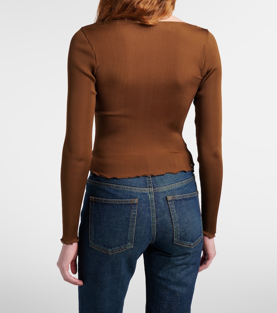  Saint Laurent Saint Laurent Top Aus Seiden-jersey Mit Spitze 