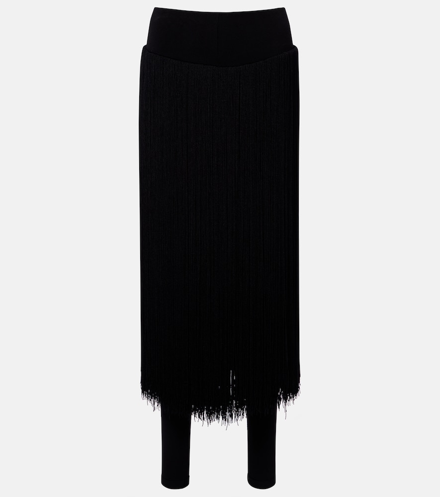 Alaia Women's Black Fringed Leggings UK Size 14 - Mytheresa