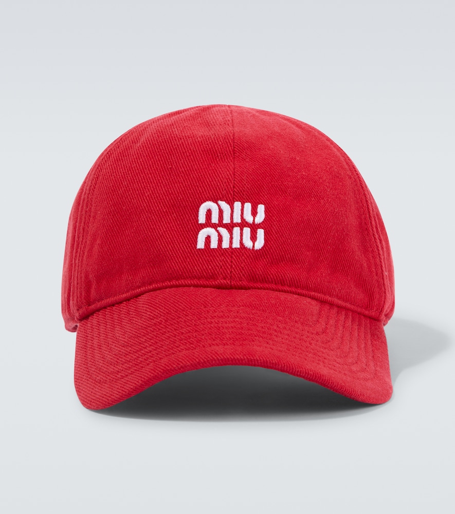 Miu Miu Logo denim baseball cap