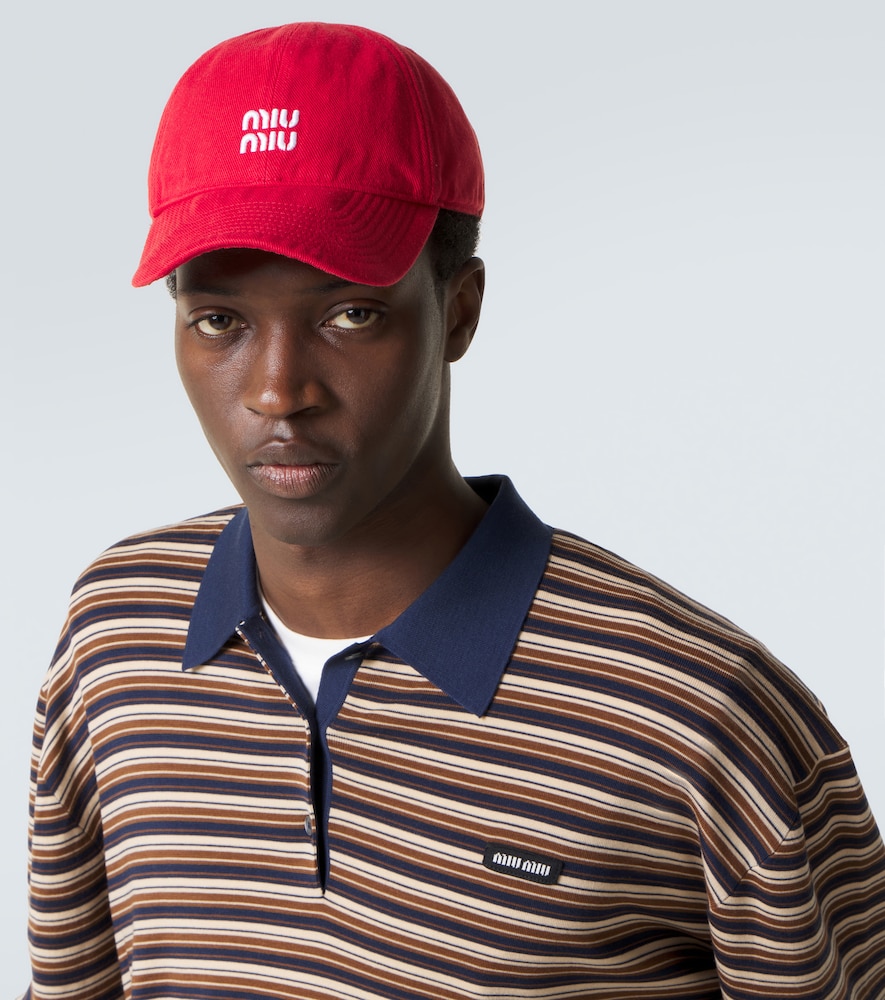  Miu Miu Miu Miu Logo Denim Baseball Cap 