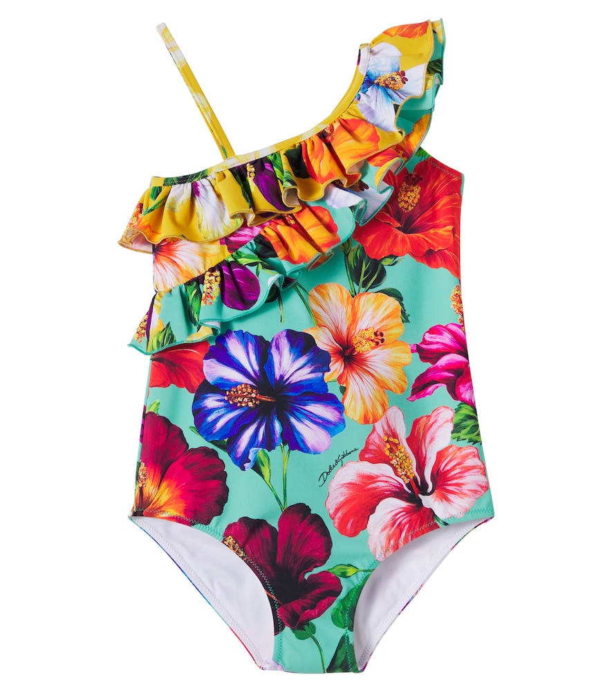 Dolce&Gabbana Kids Multicoloured Floral Ruffled Swimsuit Y Size 8 - Mytheresa