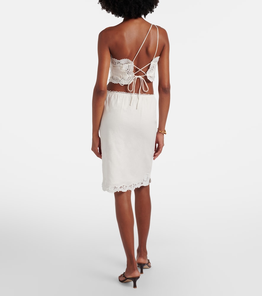 Darya Embroidered Linen And Cotton Midi
