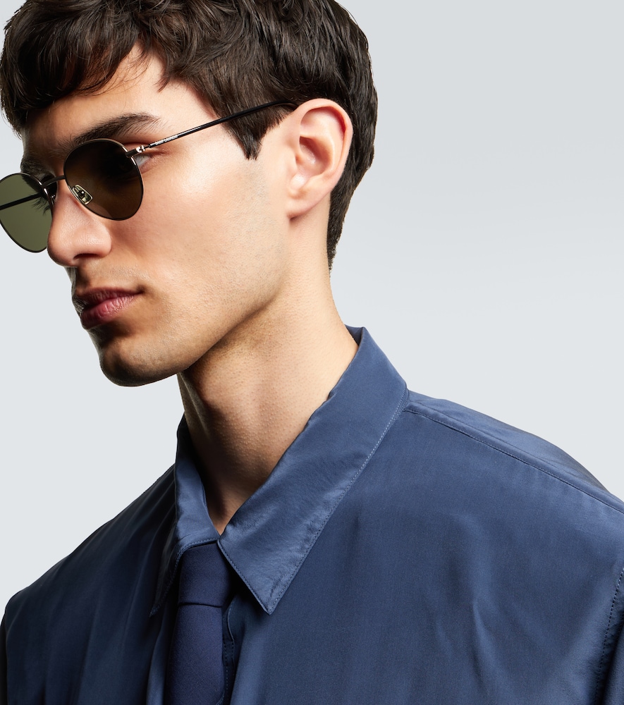  Saint Laurent Saint Laurent Logo Round Glasses 