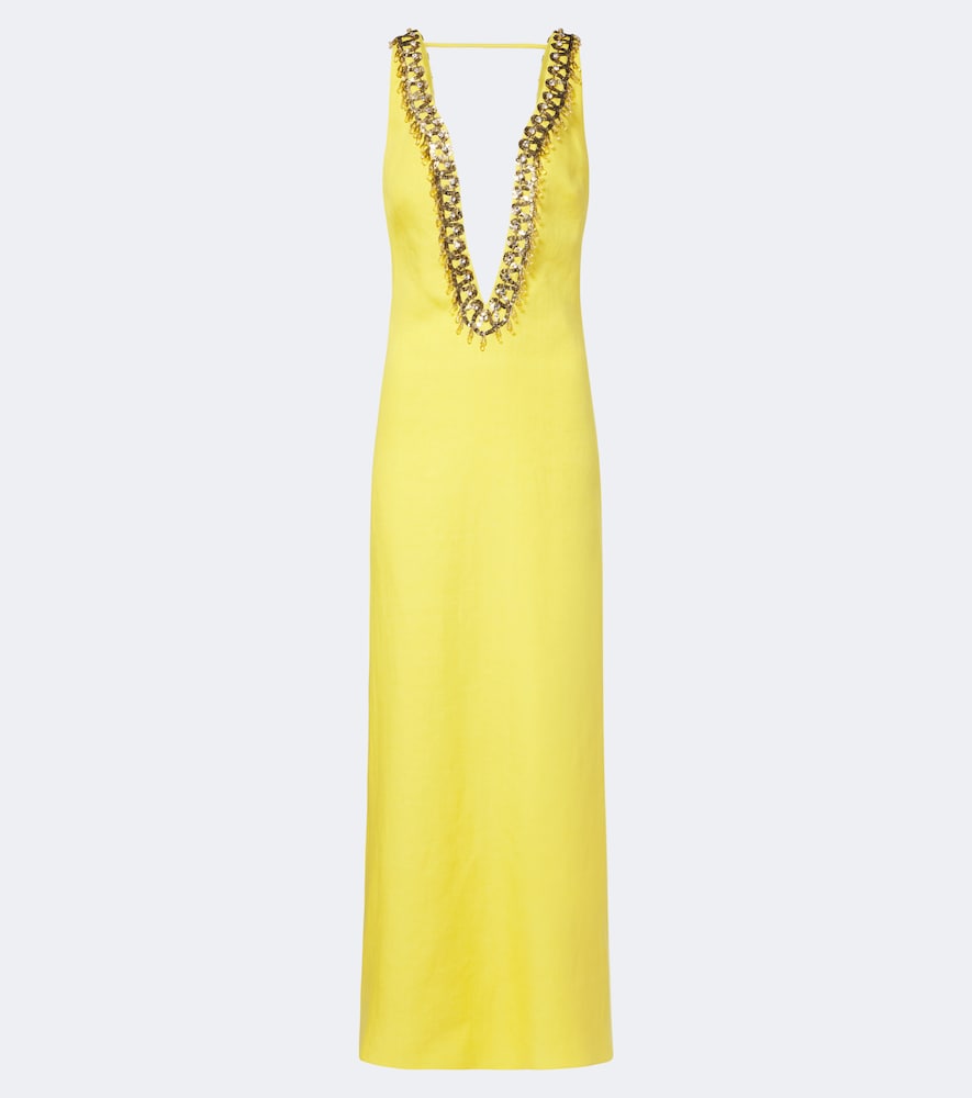 Verzierter Kaftan aus einem Seidengemisch