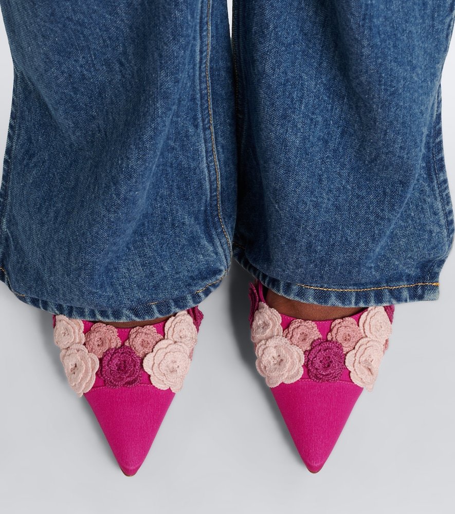 Svemuta Floral-Appliqué Slingback