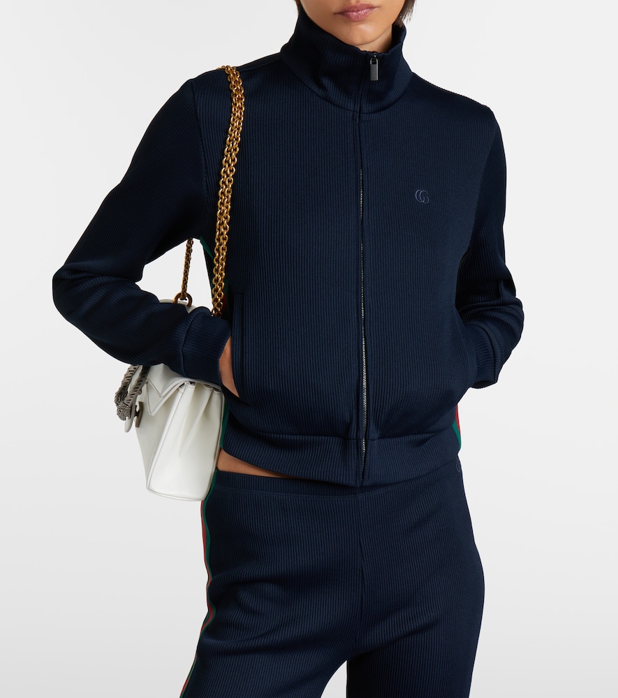 Web Stripe Jersey Zip-Up Sweatshirt