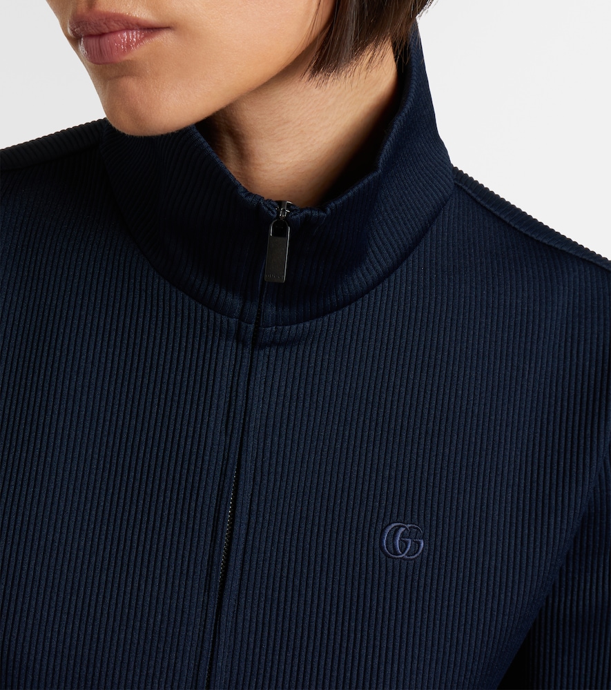 Web Stripe Jersey Zip-Up Sweatshirt