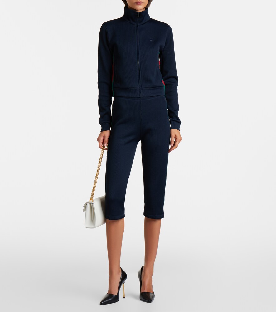 Web Stripe Jersey Zip-Up Sweatshirt