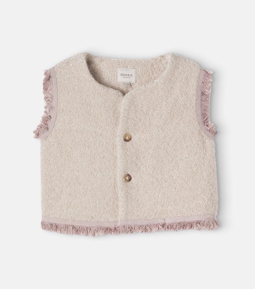 Donsje Indido Wool-blend Bouclé Vest In Beige