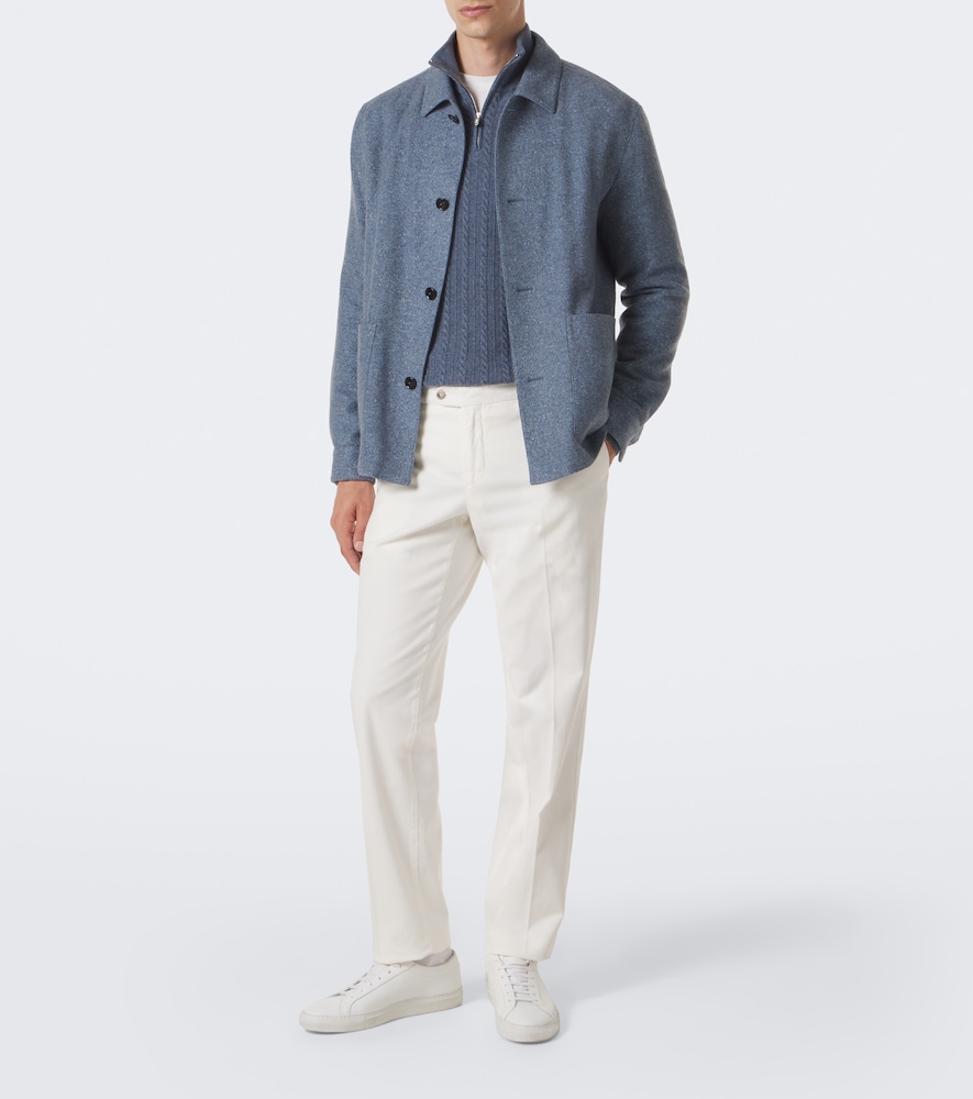 Cable-Knit Cashmere Half-Zip Sweater