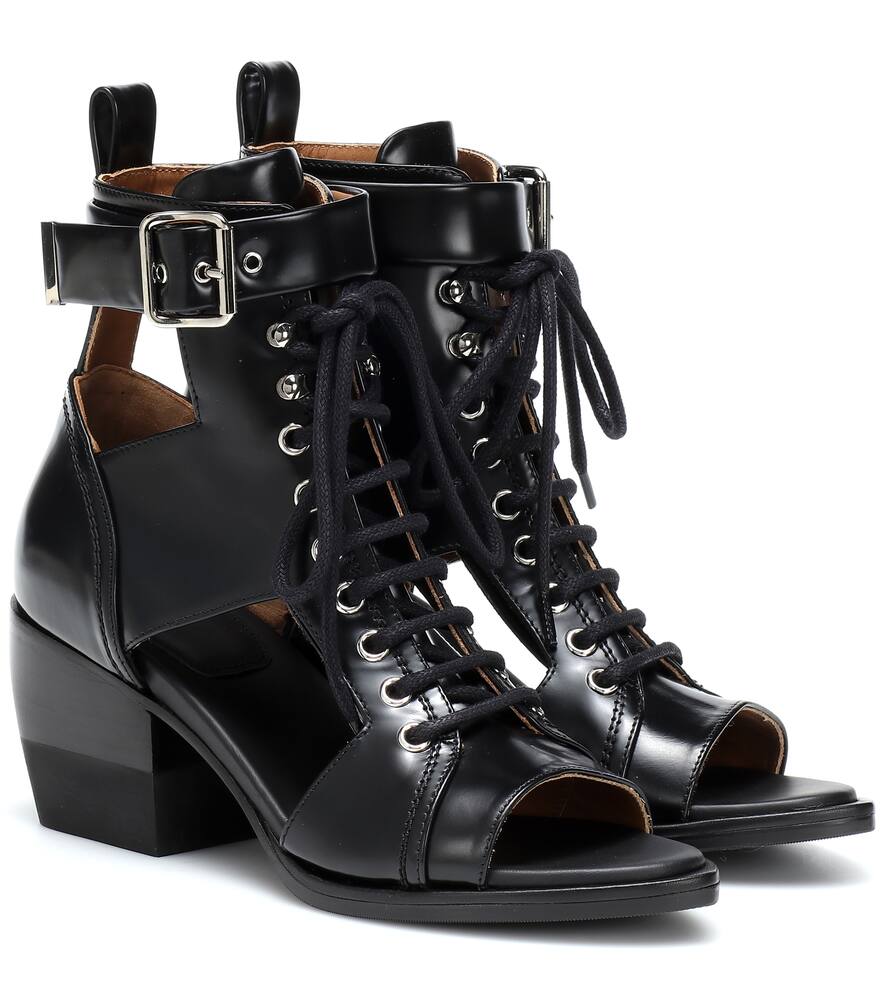 Click to view more detailed imagery on our partner's website ChloÉ Women's Rylee Leather Open-Toe Lace Up Booties In Black