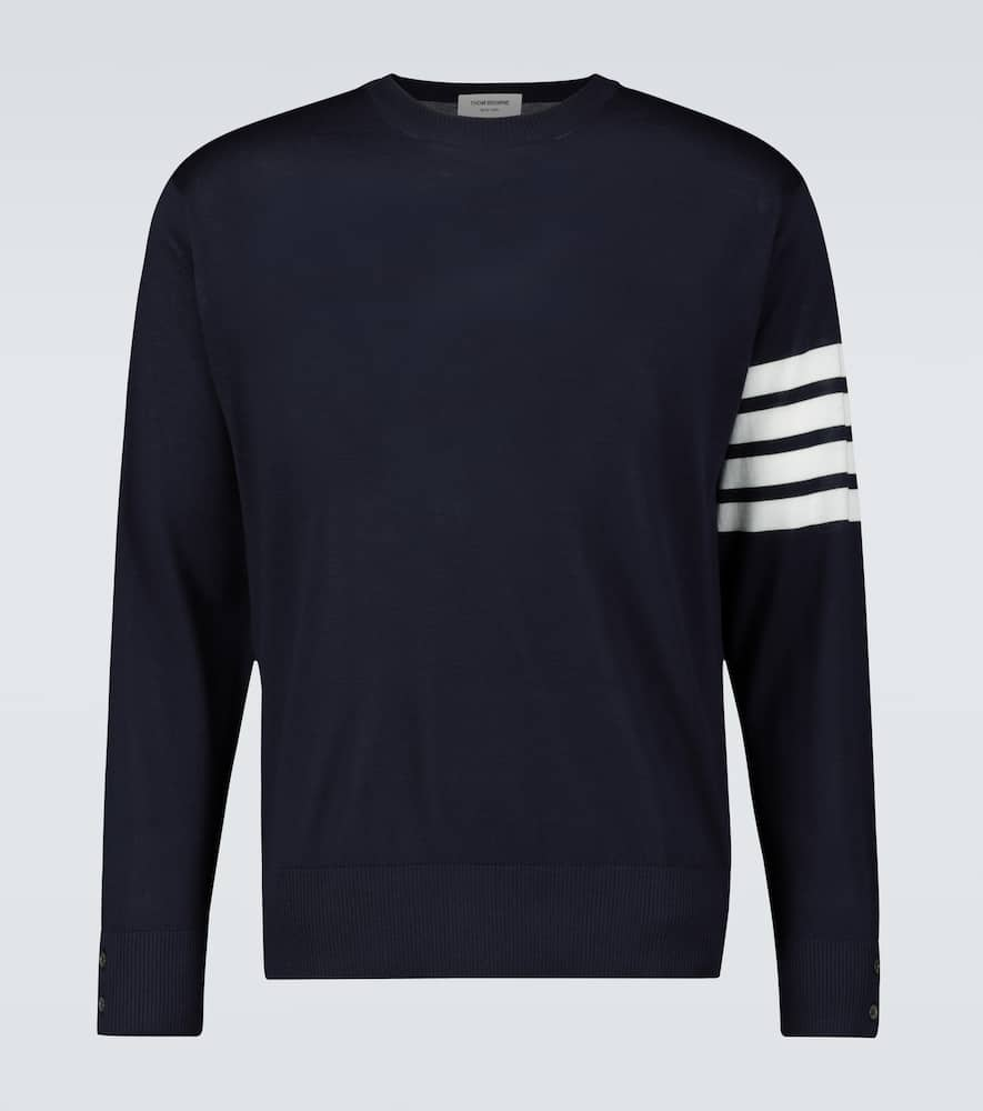 Shop Thom Browne 4-bar Wool Sweater In Blue