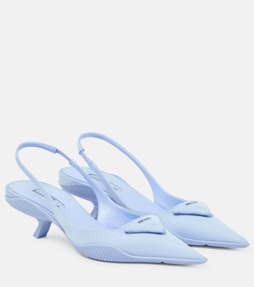 Prada Nylon gabardine slingback pumps