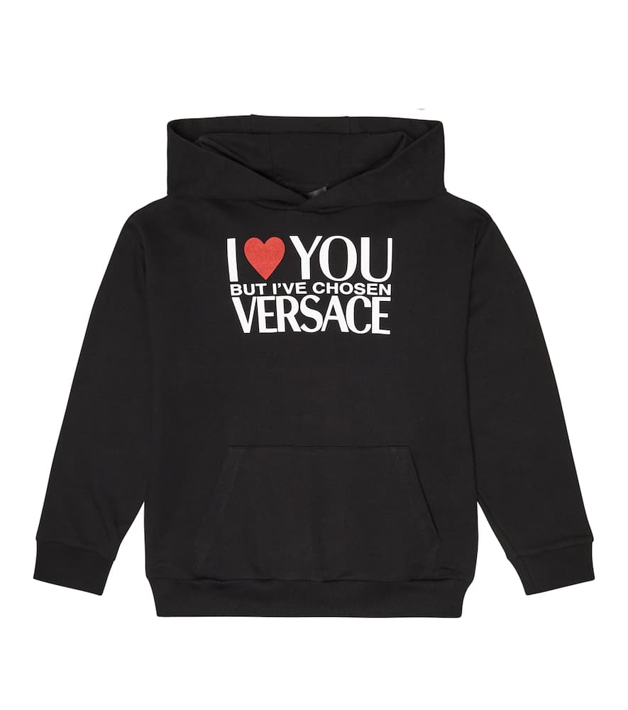Versace Kids Printed cotton jersey hoodie