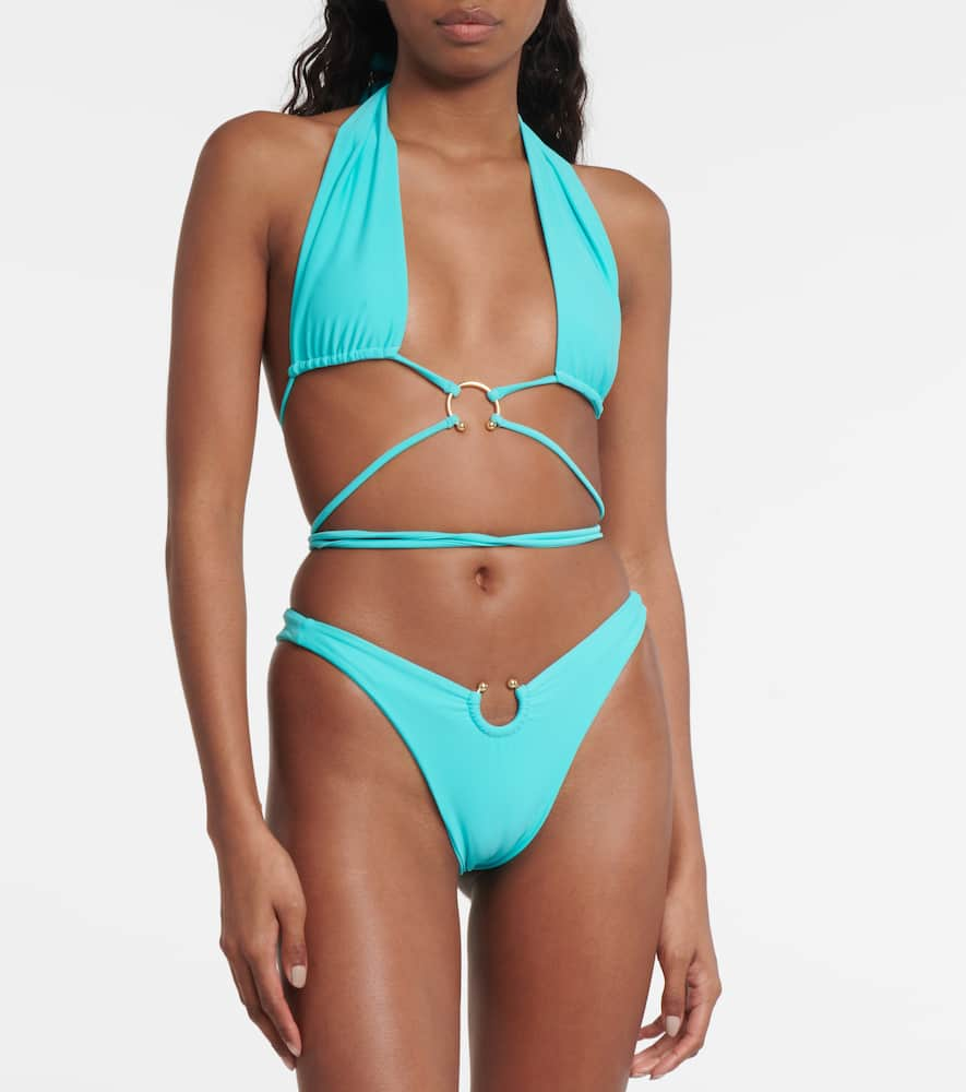 Shop Same Pierced Bikini Bottoms In Aqua