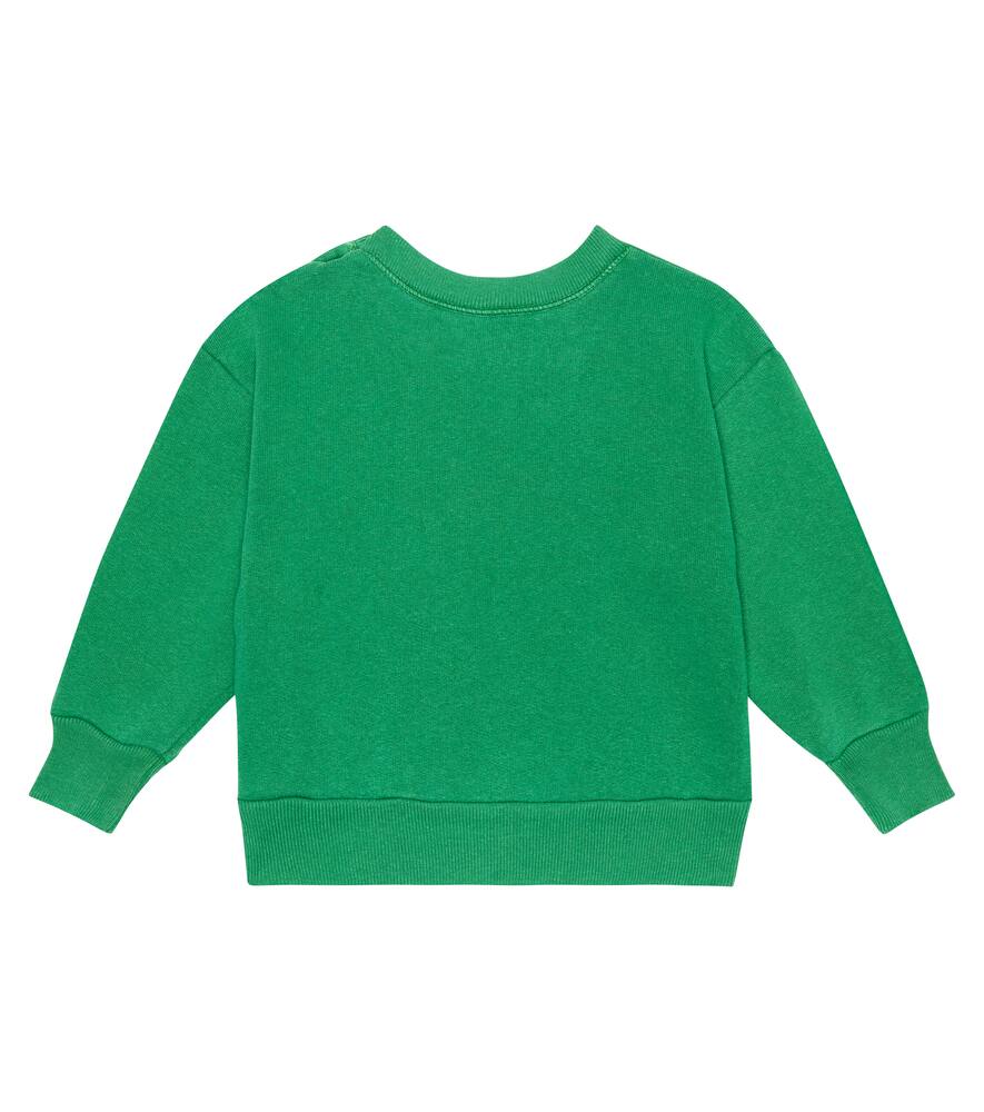 Shop The Animals Observatory Baby Bear Printed Cotton Sweatshirt In Green A Good Day