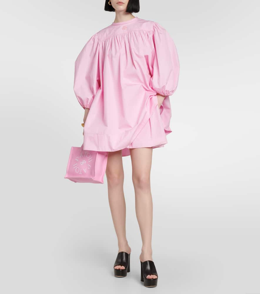 Shop Patou Cotton Poplin Minidress In Pink