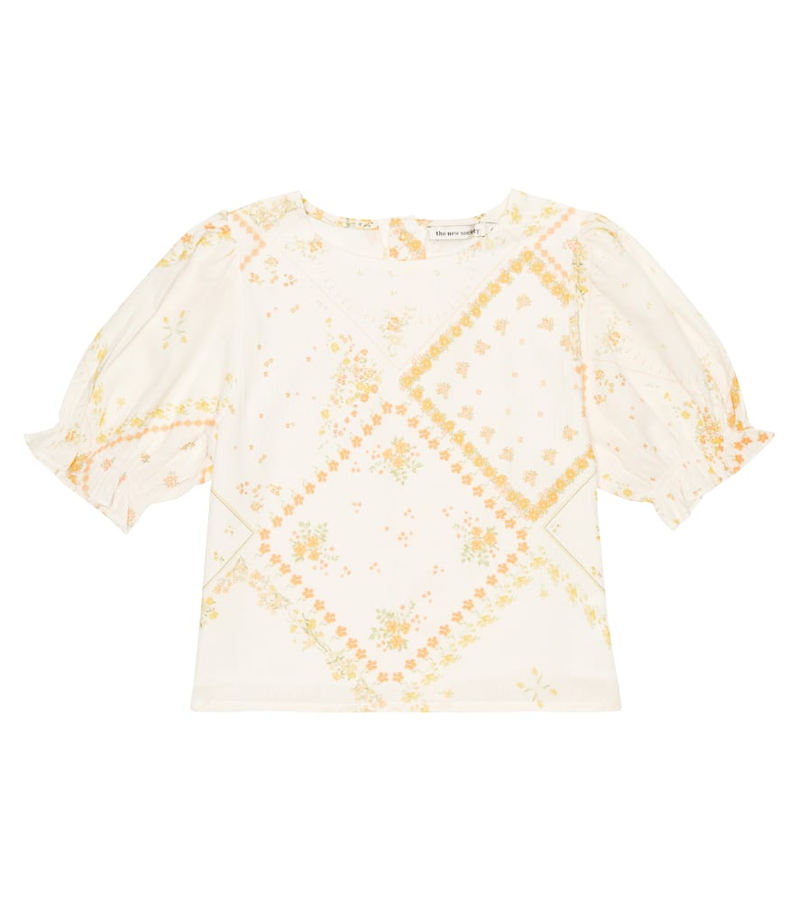 The New Society Kids' Bedrucktes Top Idara In Idara Flower Patchwork Print