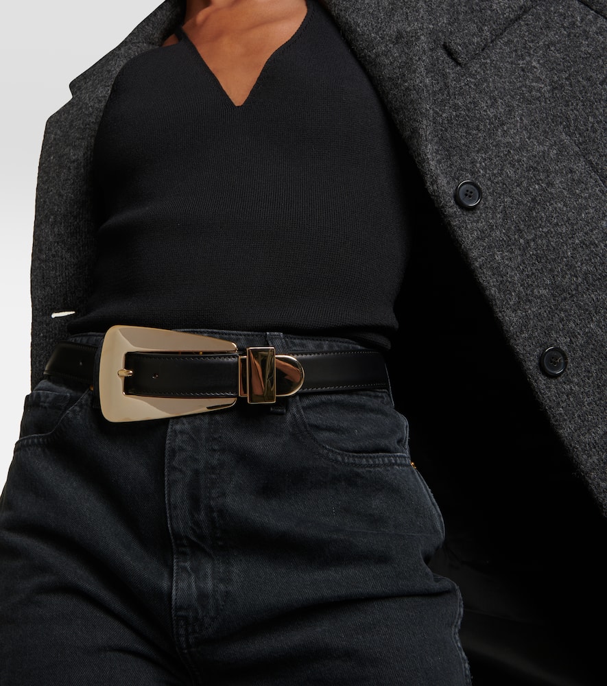 Khaite Lucca Leather Belt In Black