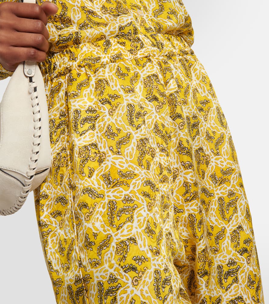 Isabel Marant Mustard High-rise Printed Trousers For Women In Multicoloured