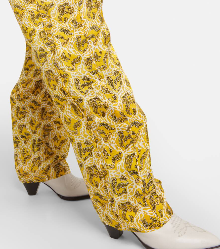 Isabel Marant Mustard High-rise Printed Trousers For Women In Multicoloured