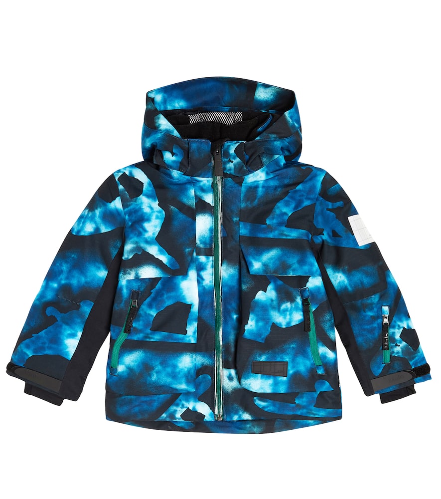 Molo Kids' Alpine Tie-dye Ski Jacket In Blue