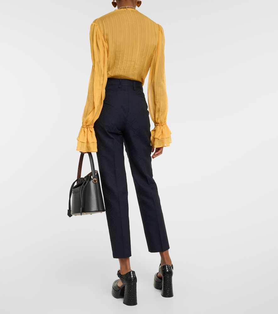  Etro Etro Printed Cotton-blend Jacquard Slim Pants 
