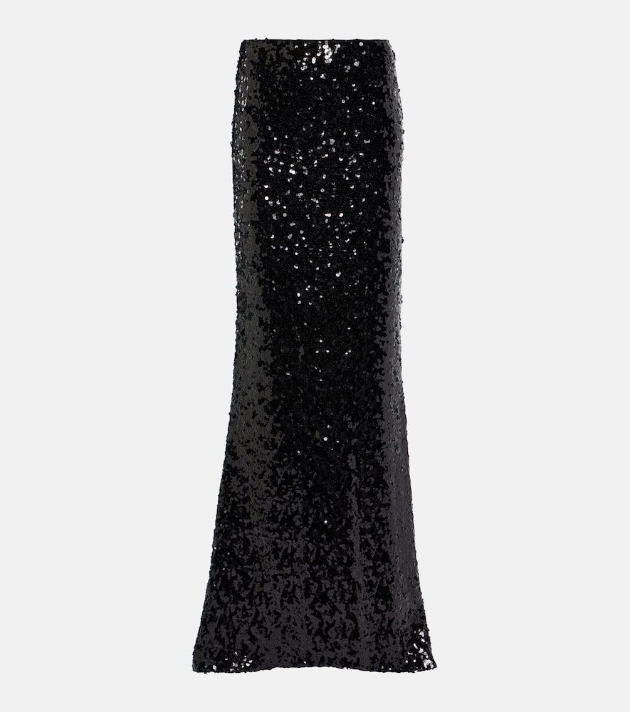 Dolce & Gabbana Long Sequined Mermaid Skirt In Black