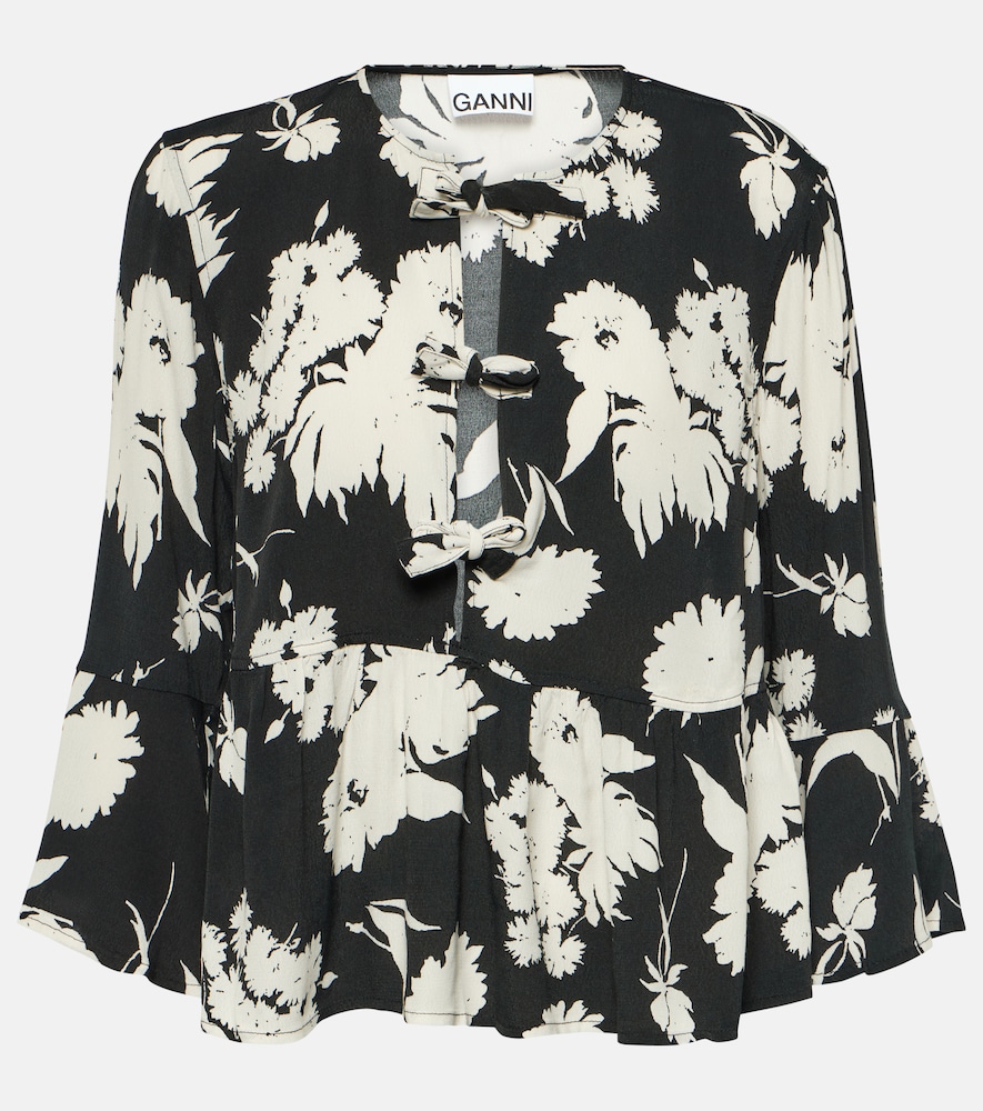 Ganni Blouse en crpe imprim floral 136 €