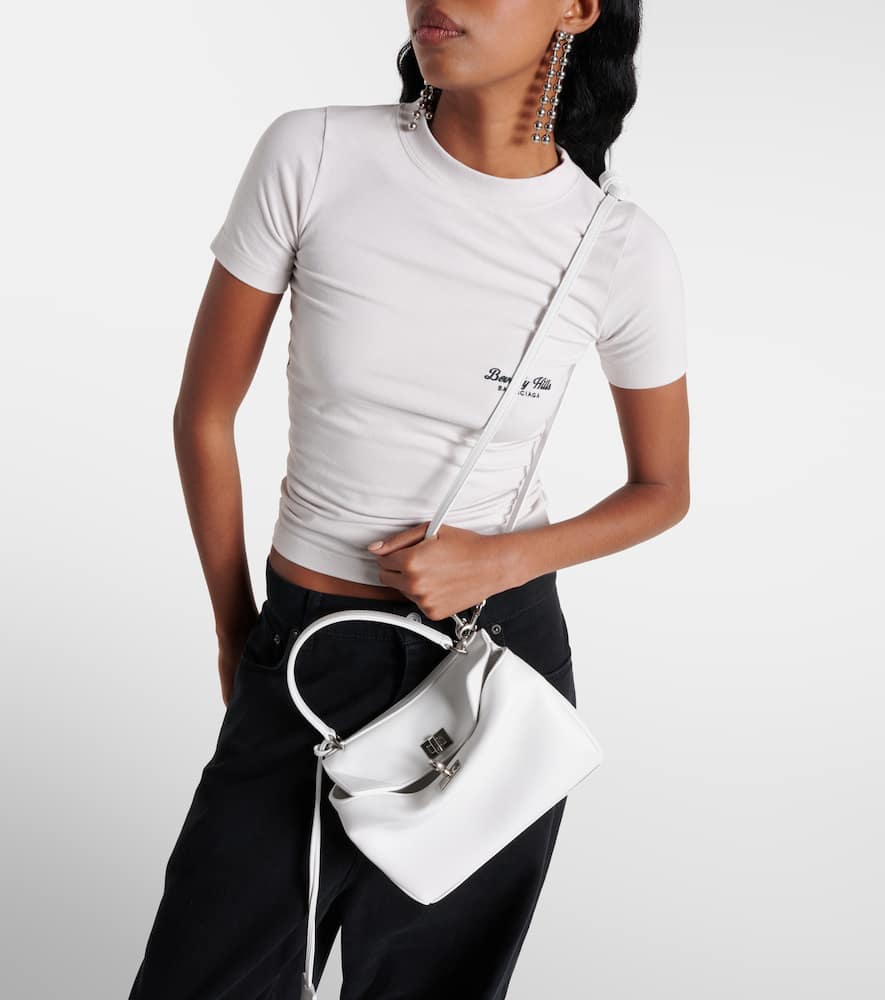 Balenciaga Mini Rodeo Leather Top Handle Bag In White
