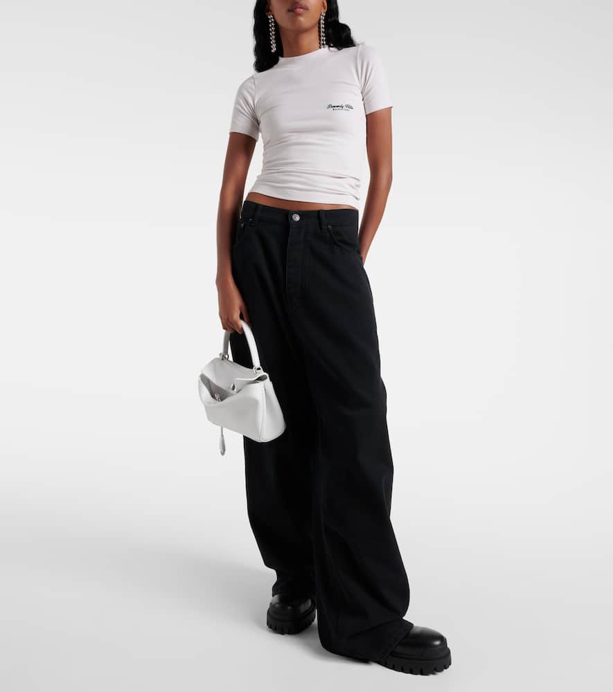 Balenciaga Mini Rodeo Leather Top Handle Bag In White