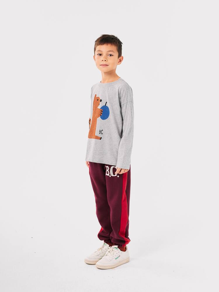 Bobo Choses Burgundy Trousers For Kids With Logo In Red