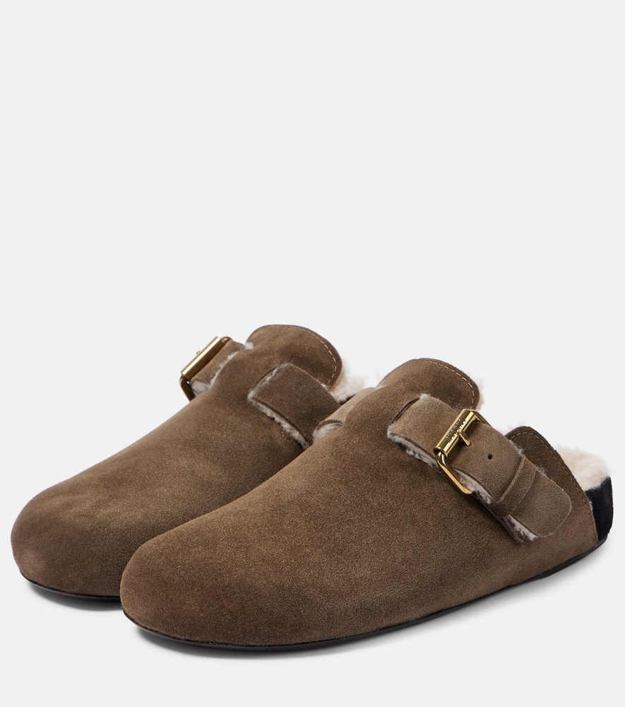 Mirvin Shearling-Lined Suede Clogs
