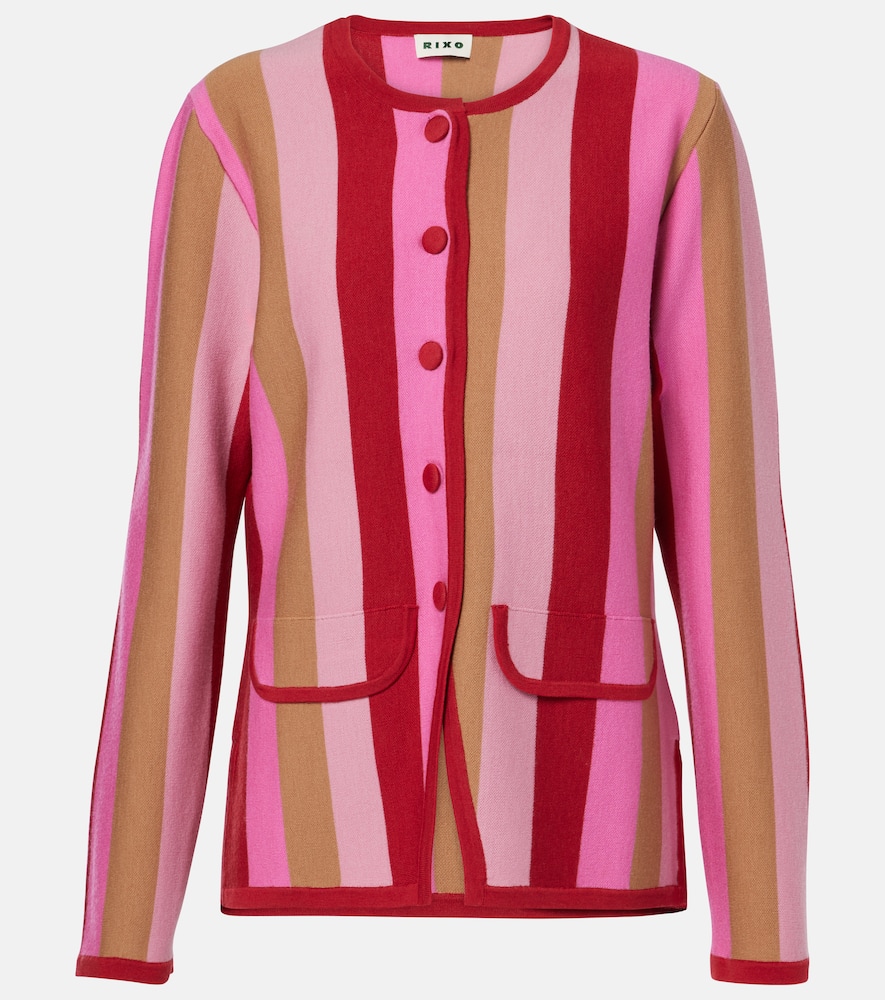 Mirja striped wool-blend cardigan