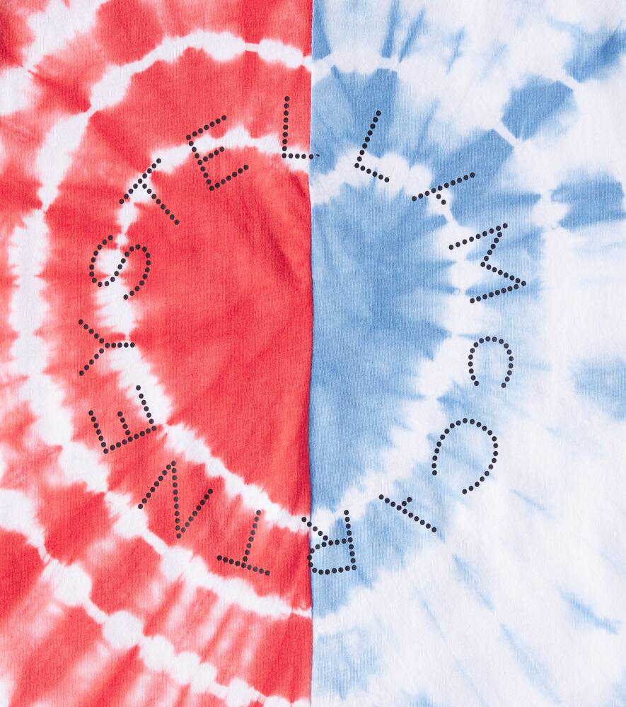 Stella Mccartney Tie-dye Colorblocked Cotton Jersey T-shirt In Multicoloured