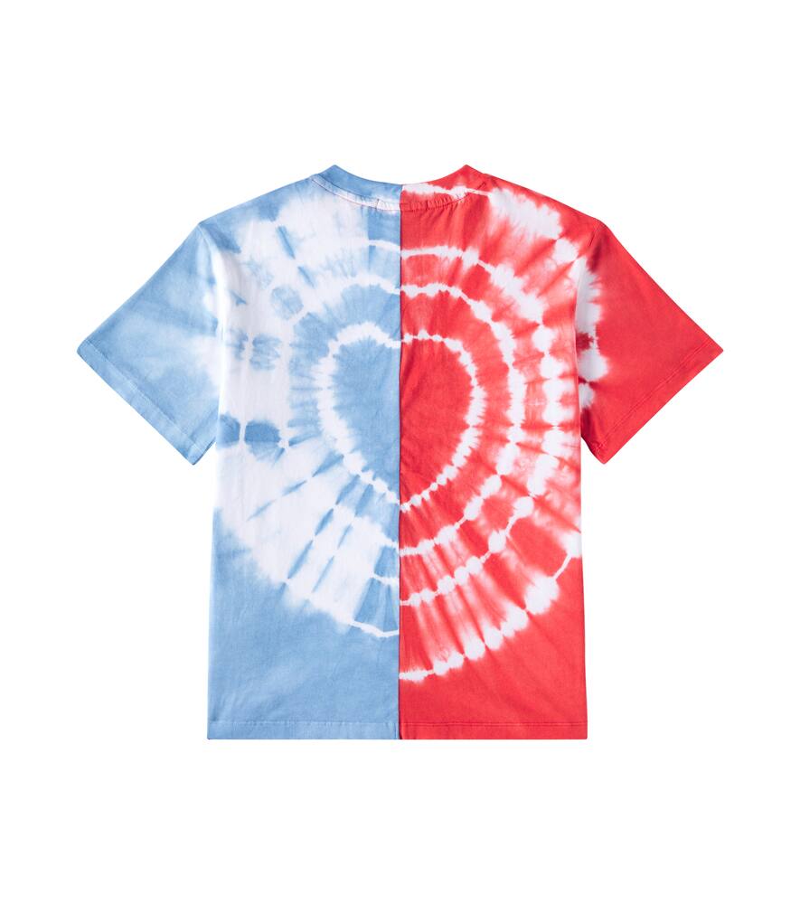 Stella Mccartney Tie-dye Colorblocked Cotton Jersey T-shirt In Multicoloured