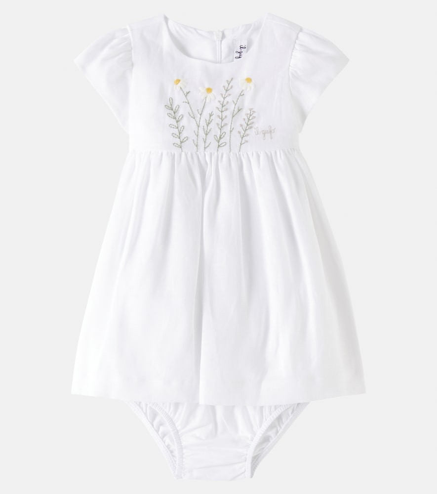  Il Gufo Il Gufo Baby Set Aus Kleid Und Höschen Aus Leinen 
