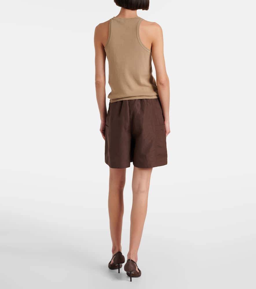 Max Mara Cotton Tank Top In Brown