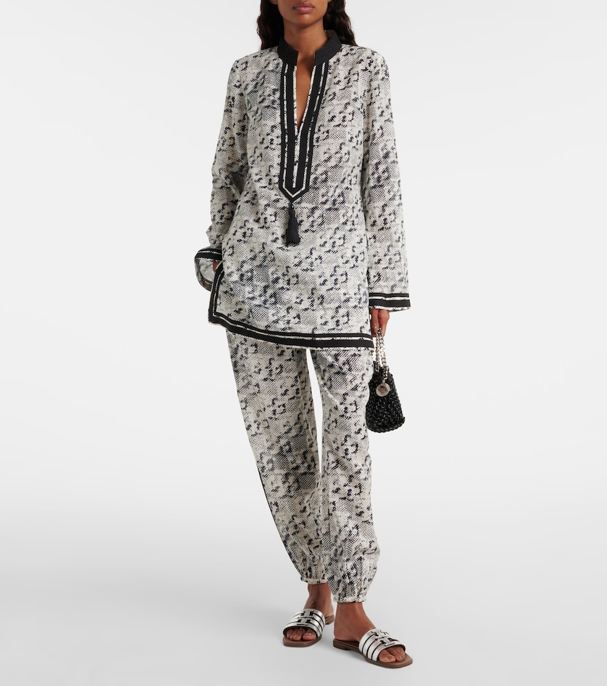  Tory Burch Tory Burch Printed Silk And Cotton Tunic 