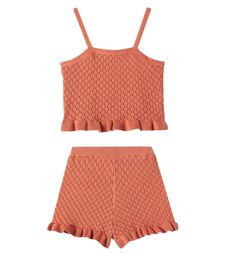 Rylee + Cru Kids' Cotton Crochet Top And Shorts Set